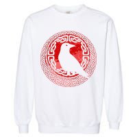 Celtic Knot Raven Crow Garment-Dyed Sweatshirt