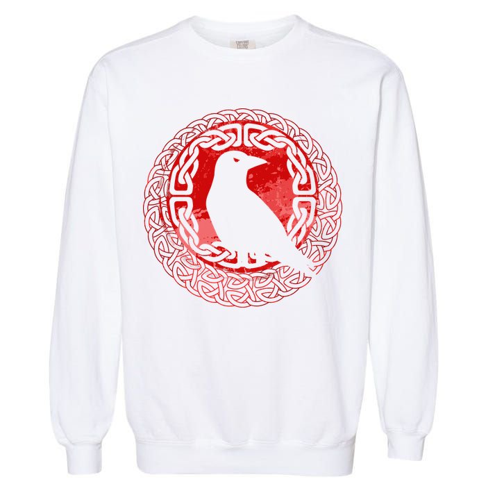 Celtic Knot Raven Crow Garment-Dyed Sweatshirt