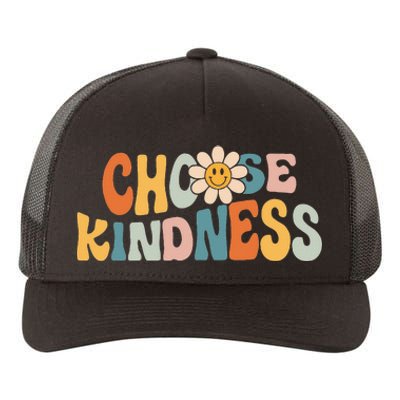 Choose Kindness Retro Groovy Daisy Be Kind Inspirational Yupoong Adult 5-Panel Trucker Hat