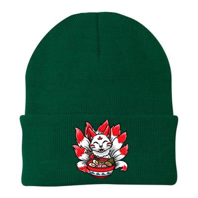 Cute Kitsune Ra Bowl Japanese Noodle Kawaii Anime Fox Knit Cap Winter Beanie