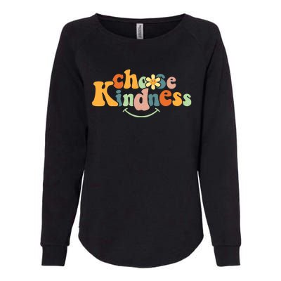 Choose Kindness Retro Groovy Be Kind Inspirational Womens California Wash Sweatshirt