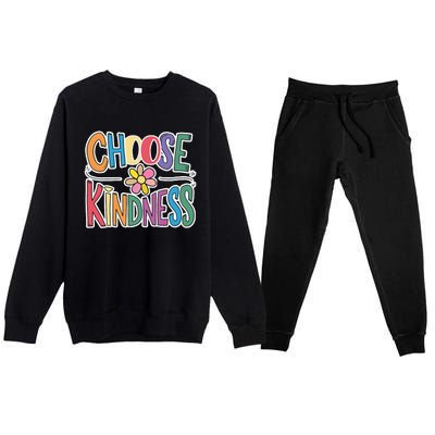 Choose Kindness School Teachers Life Back To School Students Premium Crewneck Sweatsuit Set