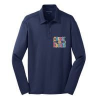 Choose Kindness School Teachers Life Back To School Students Silk Touch Performance Long Sleeve Polo