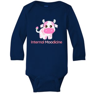 Cute Kawaii Strawberry Cow Doctor Of Internal Medicine Gift Baby Long Sleeve Bodysuit