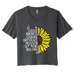 Choose Kindness Sunflower Orange Anti Bullying Unity Day Women's Crop Top Tee