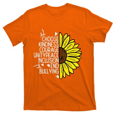 Choose Kindness Sunflower Orange Anti Bullying Unity Day T-Shirt