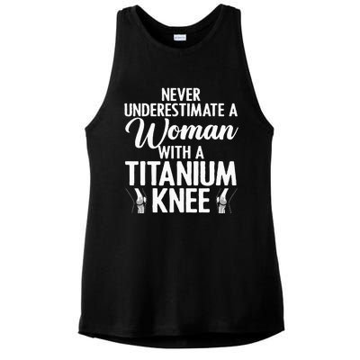 Cool Knee Surgery For Women Girls Titanium Knee Replacement Ladies PosiCharge Tri-Blend Wicking Tank