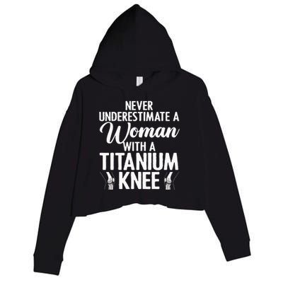 Cool Knee Surgery For Women Girls Titanium Knee Replacement Crop Fleece Hoodie