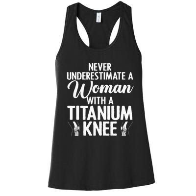 Cool Knee Surgery For Women Girls Titanium Knee Replacement Women's Racerback Tank