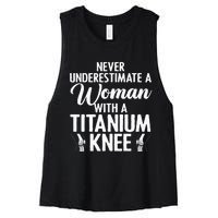 Cool Knee Surgery For Women Girls Titanium Knee Replacement Women's Racerback Cropped Tank