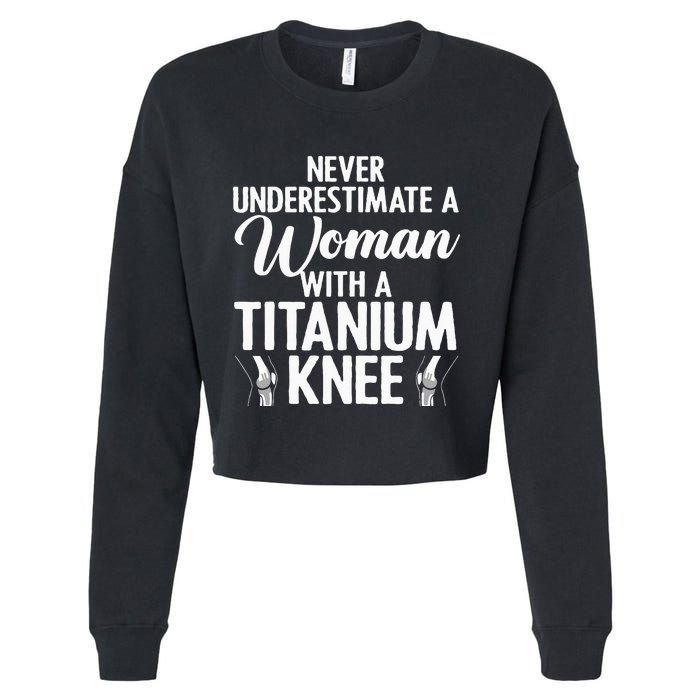 Cool Knee Surgery For Women Girls Titanium Knee Replacement Cropped Pullover Crew