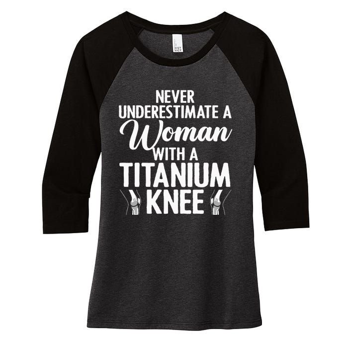 Cool Knee Surgery For Women Girls Titanium Knee Replacement Women's Tri-Blend 3/4-Sleeve Raglan Shirt