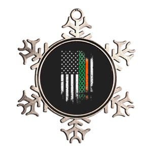 Celtic knot Stripes American flag Irish Patrick's day Metallic Star Ornament