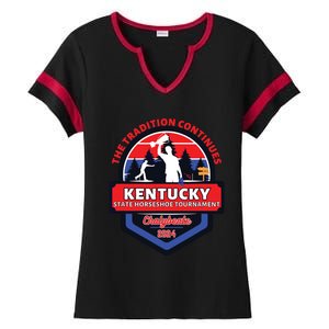 Chalybeate Ky State Horseshoe Pitching Tournament 2024 Ladies Halftime Notch Neck Tee