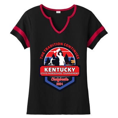 Chalybeate Ky State Horseshoe Pitching Tournament 2024 Ladies Halftime Notch Neck Tee