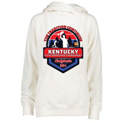 Chalybeate Ky State Horseshoe Pitching Tournament 2024 Womens Funnel Neck Pullover Hood