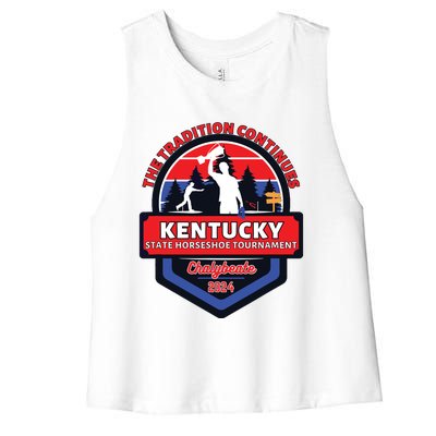 Chalybeate Ky State Horseshoe Pitching Tournament 2024 Women's Racerback Cropped Tank