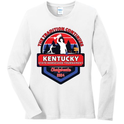 Chalybeate Ky State Horseshoe Pitching Tournament 2024 Ladies Long Sleeve Shirt