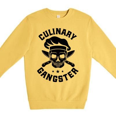 Chef Knife Skull Gangster Culinary Gangster Gift Funny Gift Premium Crewneck Sweatshirt