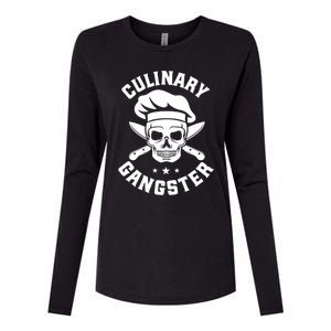 Chef Knife Skull Gangster Culinary Gangster Gift Funny Gift Womens Cotton Relaxed Long Sleeve T-Shirt