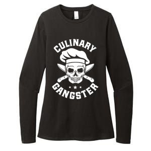 Chef Knife Skull Gangster Culinary Gangster Gift Funny Gift Womens CVC Long Sleeve Shirt