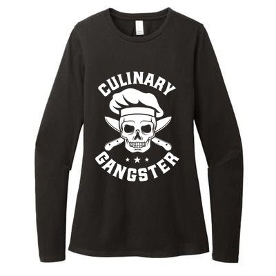 Chef Knife Skull Gangster Culinary Gangster Gift Funny Gift Womens CVC Long Sleeve Shirt