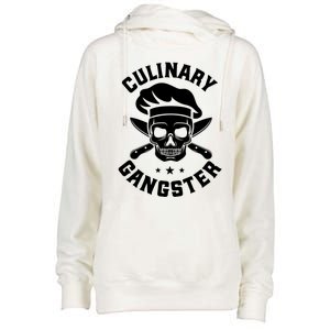 Chef Knife Skull Gangster Culinary Gangster Gift Funny Gift Womens Funnel Neck Pullover Hood