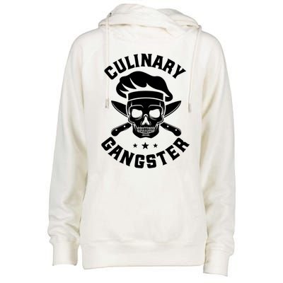 Chef Knife Skull Gangster Culinary Gangster Gift Funny Gift Womens Funnel Neck Pullover Hood