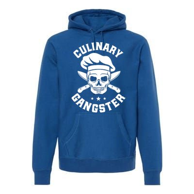 Chef Knife Skull Gangster Culinary Gangster Gift Funny Gift Premium Hoodie