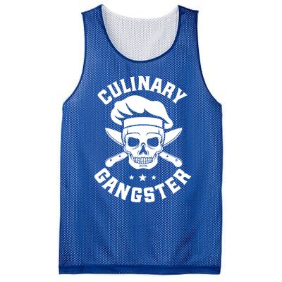 Chef Knife Skull Gangster Culinary Gangster Gift Funny Gift Mesh Reversible Basketball Jersey Tank