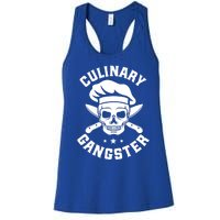 Chef Knife Skull Gangster Culinary Gangster Gift Funny Gift Women's Racerback Tank