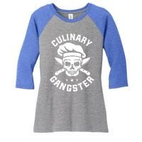 Chef Knife Skull Gangster Culinary Gangster Gift Funny Gift Women's Tri-Blend 3/4-Sleeve Raglan Shirt