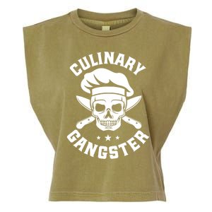 Chef Knife Skull Gangster Culinary Gangster Gift Funny Gift Garment-Dyed Women's Muscle Tee