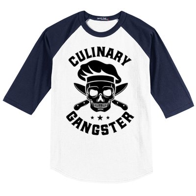 Chef Knife Skull Gangster Culinary Gangster Gift Funny Gift Baseball Sleeve Shirt