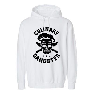 Chef Knife Skull Gangster Culinary Gangster Gift Funny Gift Garment-Dyed Fleece Hoodie