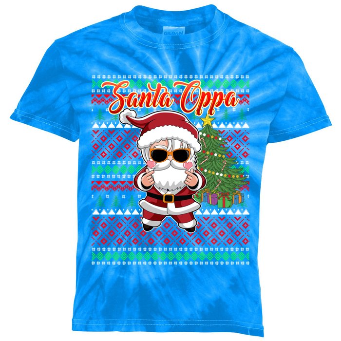 Christmas Kpop Santa Oppa K Pop Gift Kids Tie-Dye T-Shirt