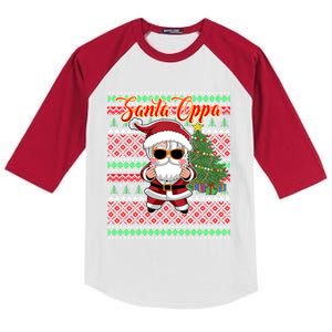 Christmas Kpop Santa Oppa K Pop Gift Kids Colorblock Raglan Jersey