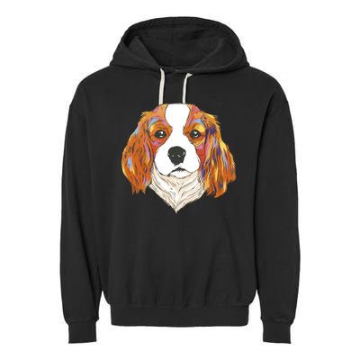Cavalier King Spaniel Colorful Dog Garment-Dyed Fleece Hoodie