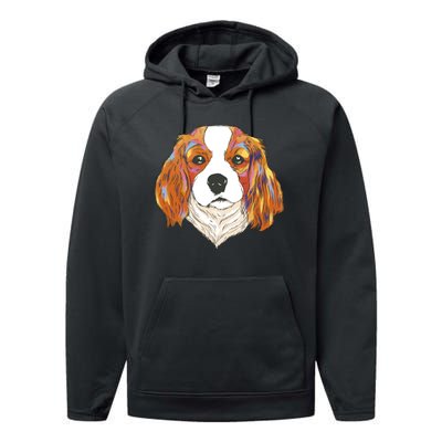 Cavalier King Spaniel Colorful Dog Performance Fleece Hoodie