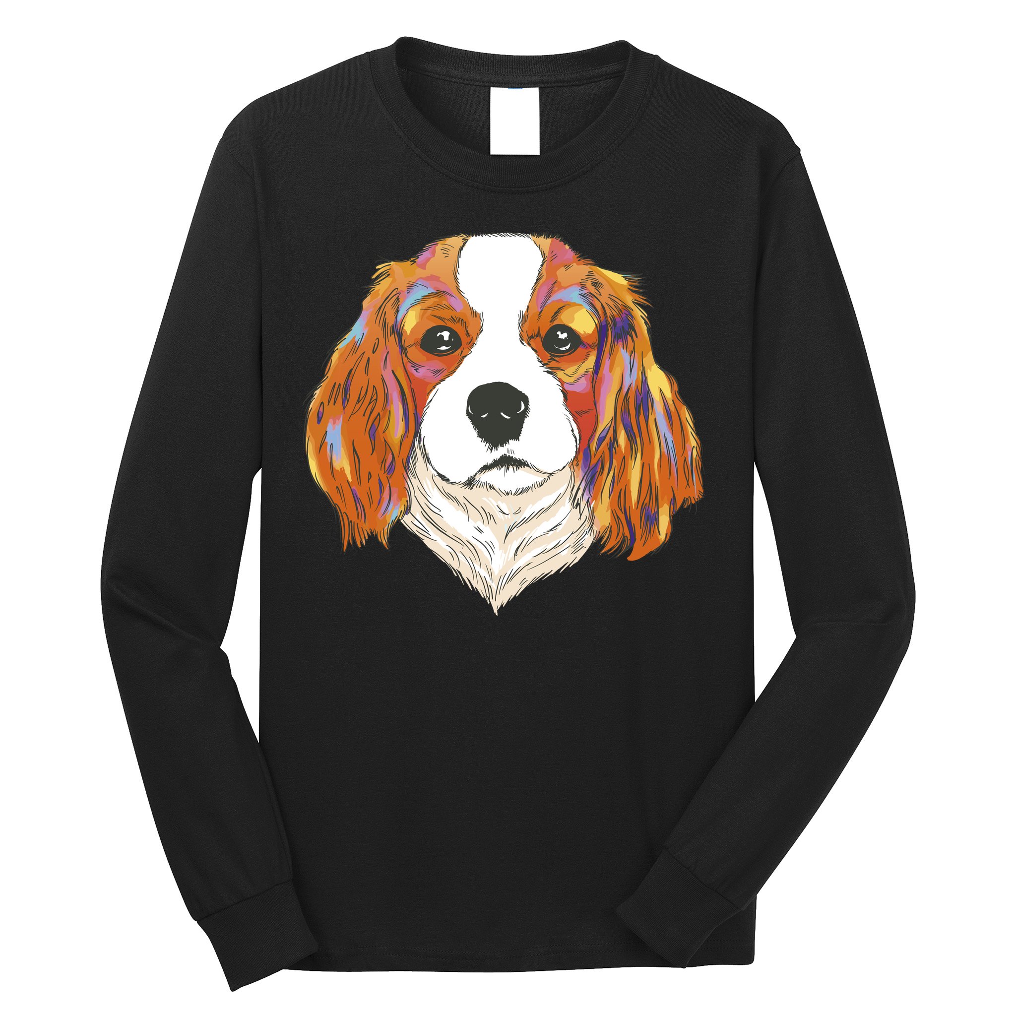 Cavalier King Spaniel Colorful Dog Long Sleeve Shirt