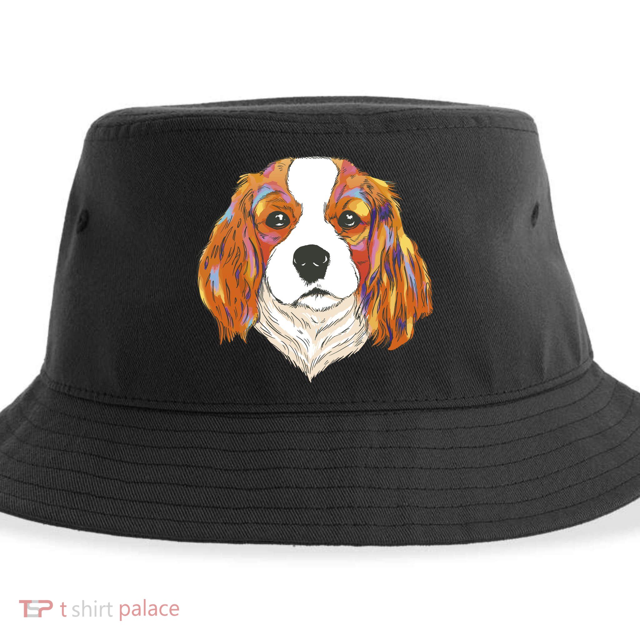 Cavalier King Spaniel Colorful Dog Sustainable Bucket Hat