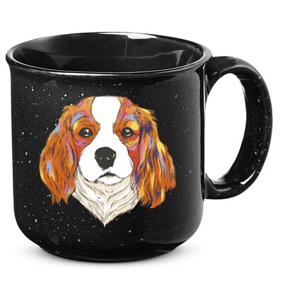 Cavalier King Spaniel Colorful Dog 15oz Campfire Ceramic Mug