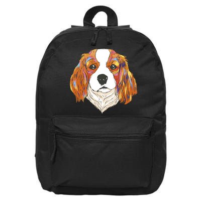 Cavalier King Spaniel Colorful Dog 16 in Basic Backpack