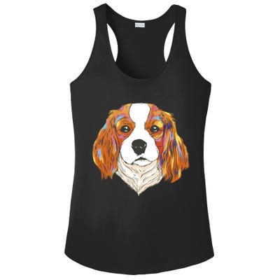 Cavalier King Spaniel Colorful Dog Ladies PosiCharge Competitor Racerback Tank