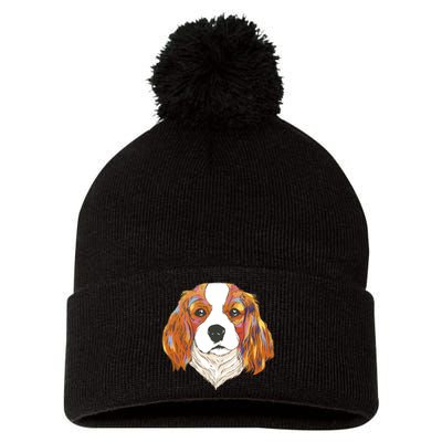 Cavalier King Spaniel Colorful Dog Pom Pom 12in Knit Beanie