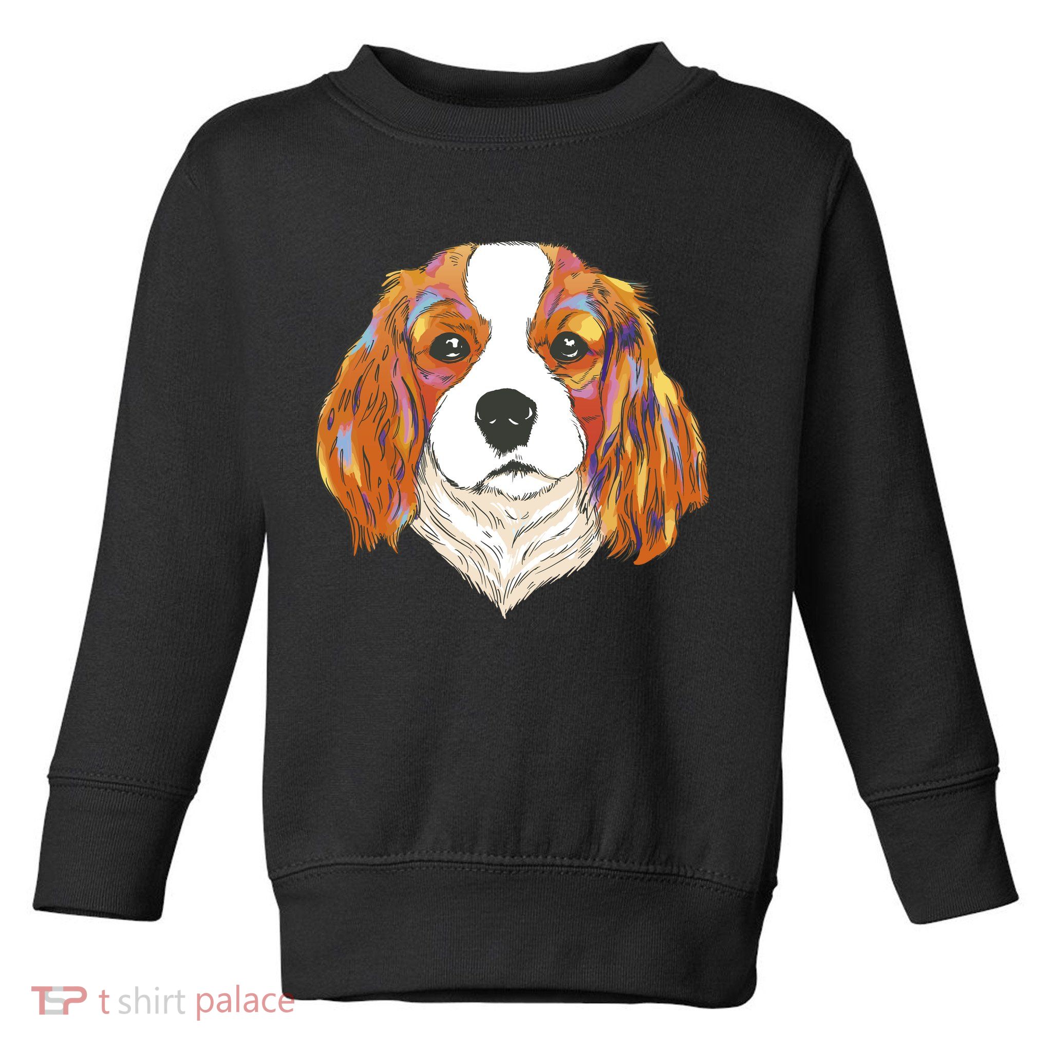 Cavalier King Spaniel Colorful Dog Toddler Sweatshirt