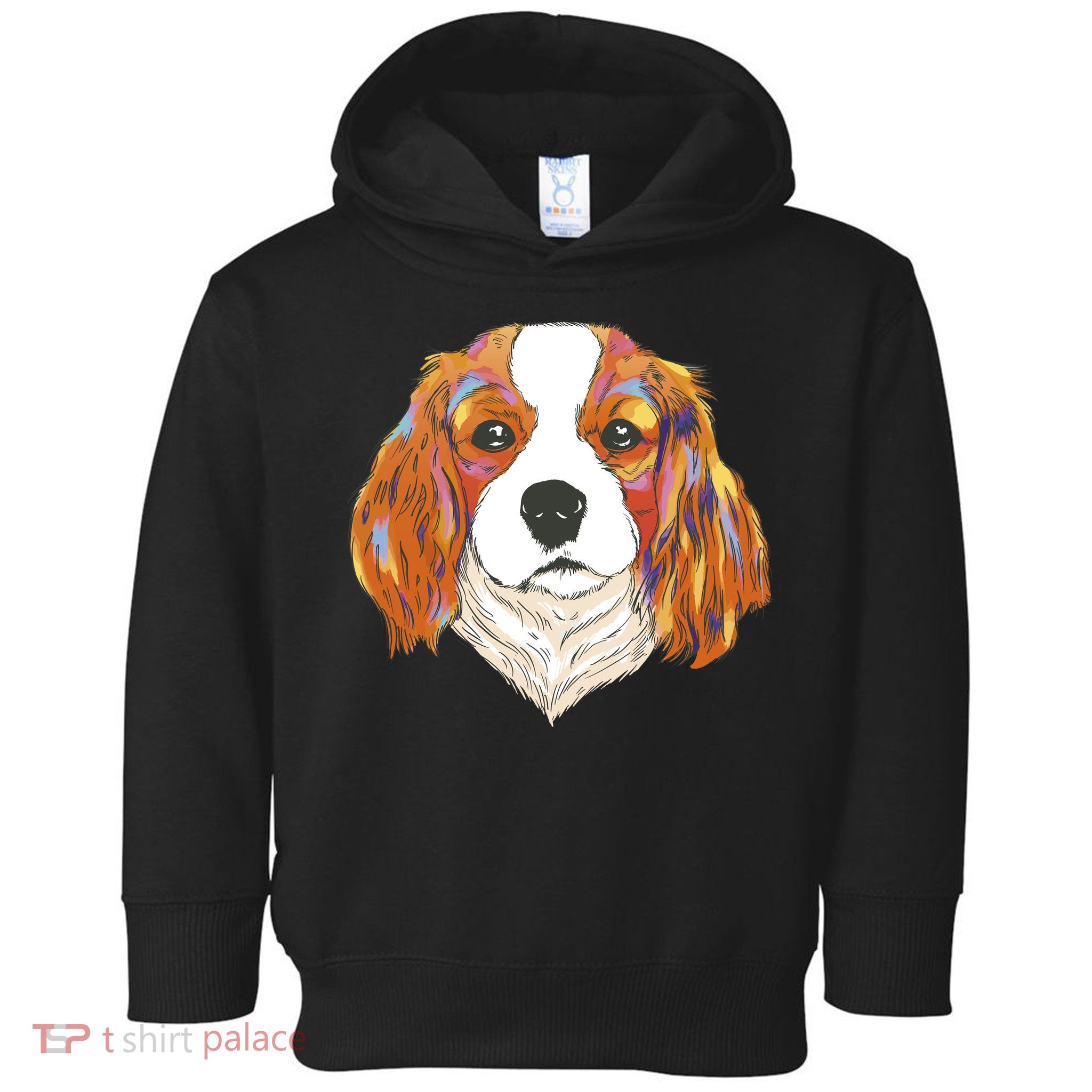 Cavalier King Spaniel Colorful Dog Toddler Hoodie