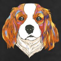 Cavalier King Spaniel Colorful Dog Golf Towel