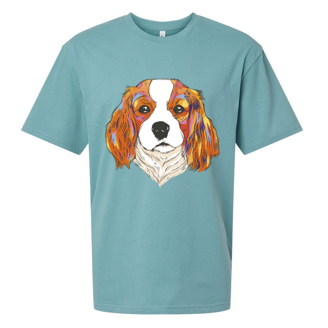 Cavalier King Spaniel Colorful Dog Sueded Cloud Jersey T-Shirt