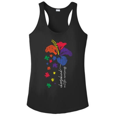 Choose Kind Support Autistic Autism Awareness Kindness Gift Ladies PosiCharge Competitor Racerback Tank